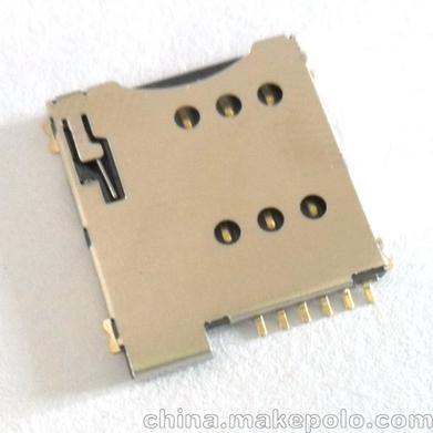 批发供应nanosim卡座自弹式61p7p带检测开关脚